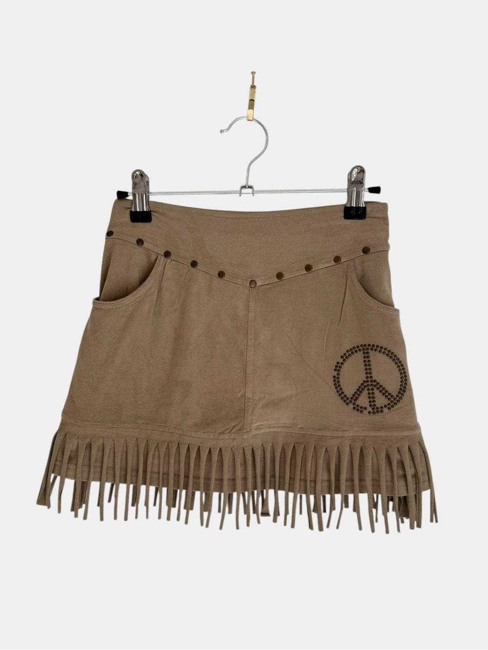 90s hippie mini skirt tassel cowgirl boho